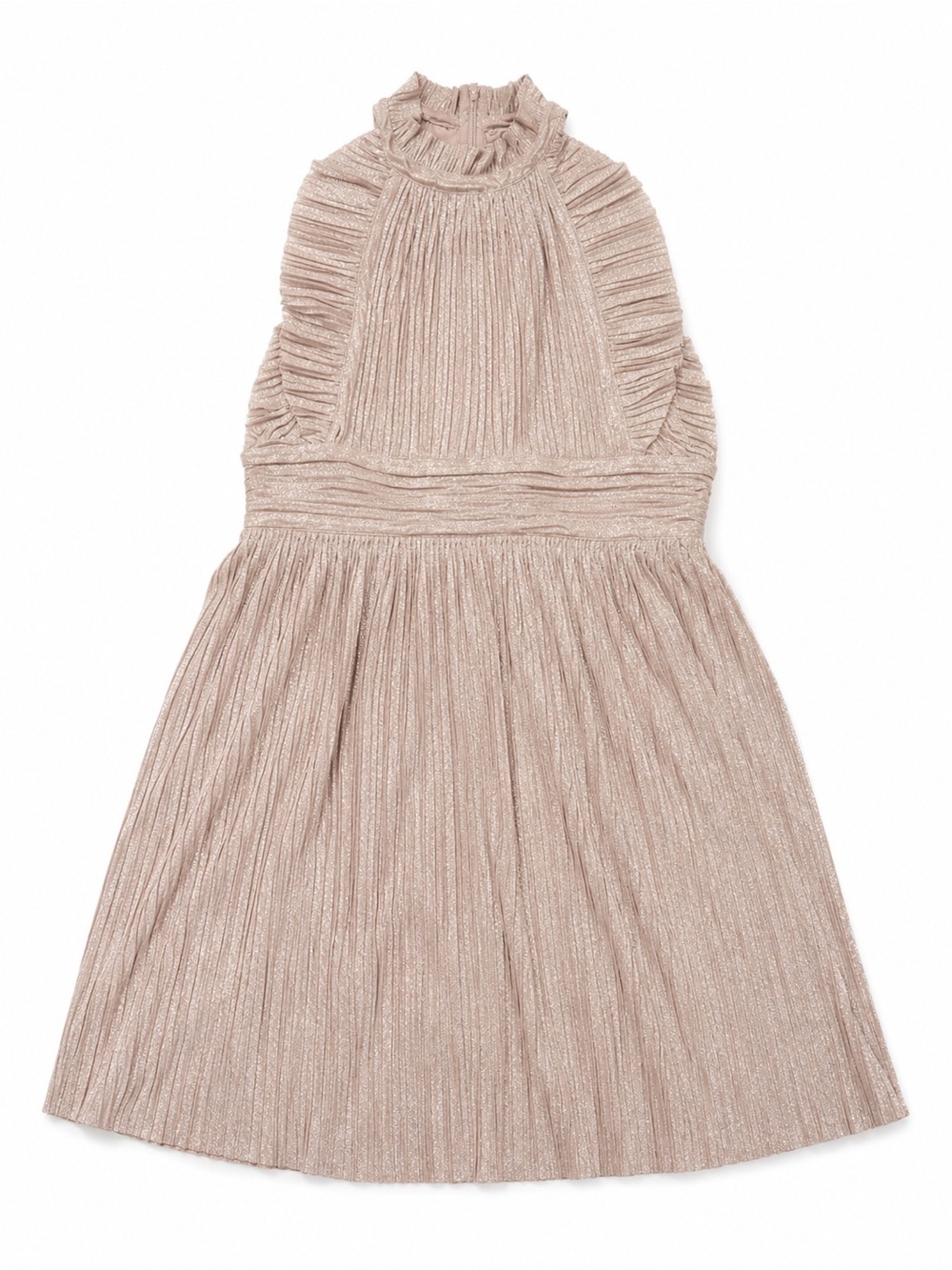 Free People Shimmer Pleated Halter Mini Dress Size 4